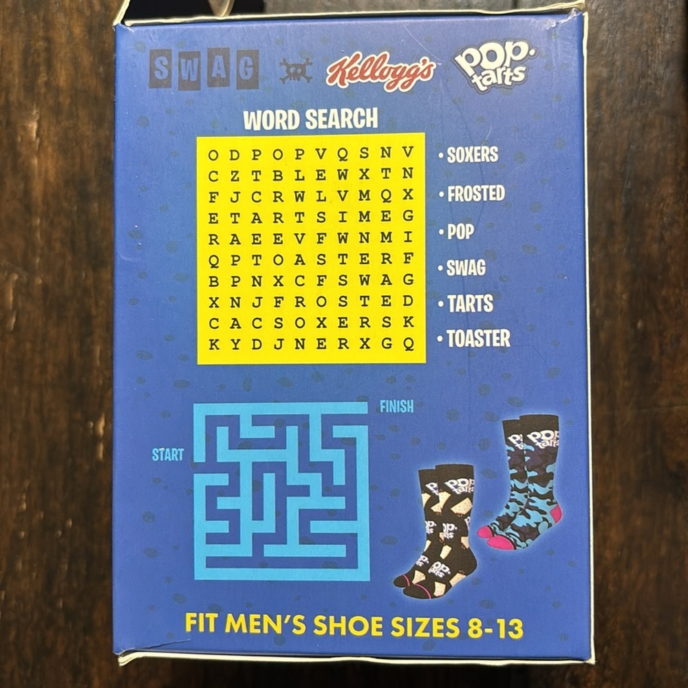 Two Boxes of Men’s Novelty Crew-Length Socks. “Cheez-It” & Blueberry Pop Tart” - Picture 7 of 9